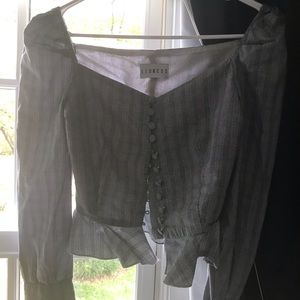 Lioness grey sweetheart blouse